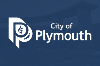 City of Plymouth logo over a blue backgroud