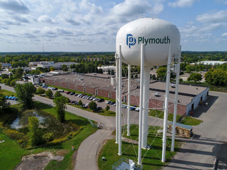 Photo of the City of Plymouth water tower